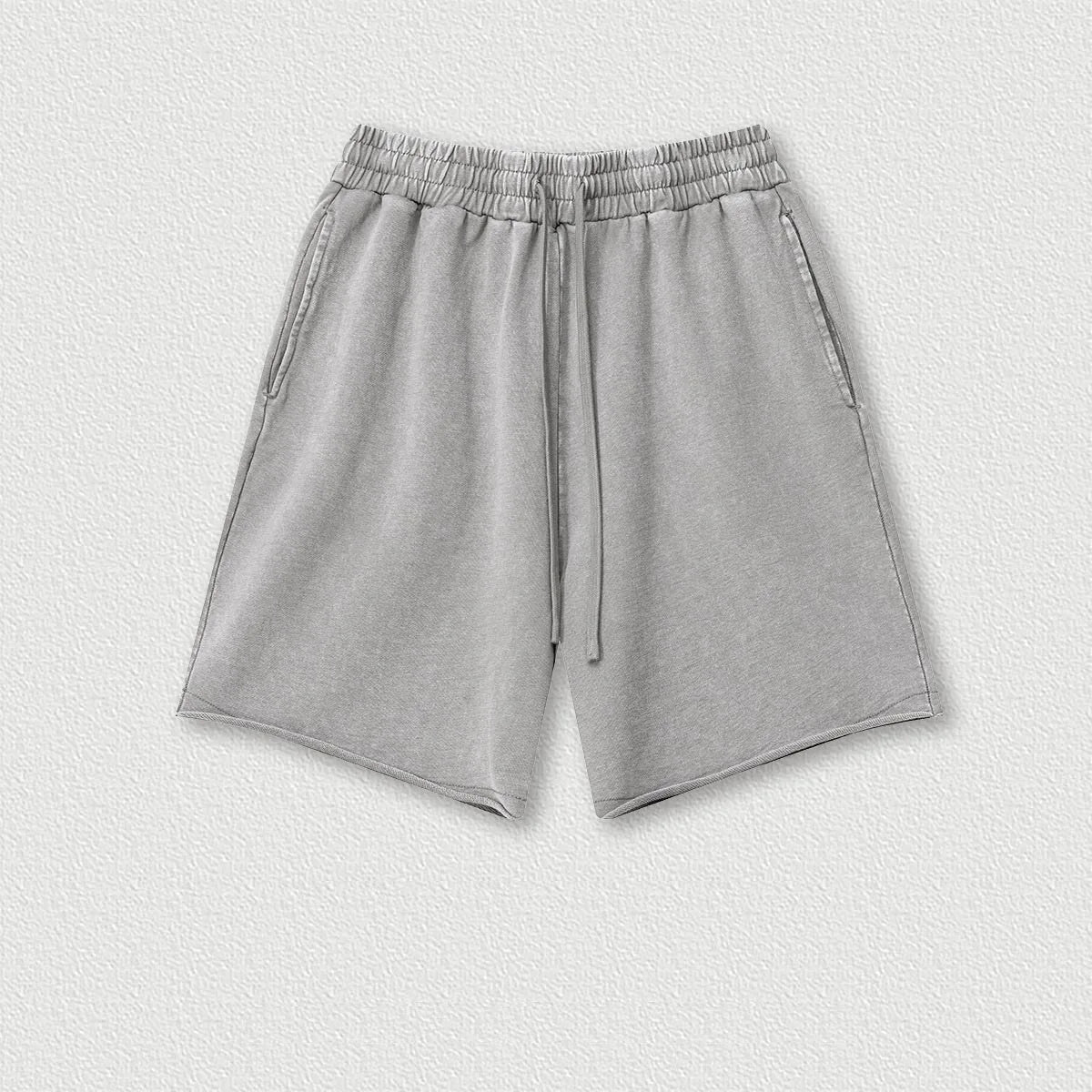 330G 100% Cotton Custom Summer Retro Street Trend Neutral Style Casual Five-point Pants Washing Loose Curly Shorts Men