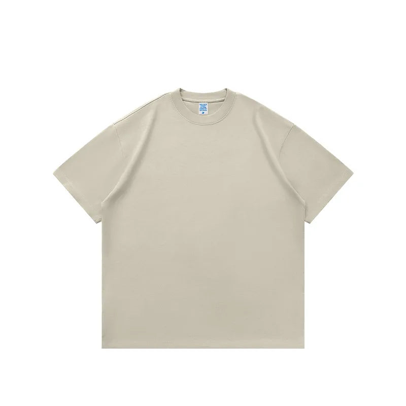 425 Grams 100% Cotton 2025 Spring Summer Collection Heavy Weight Short Sleeve Loose T-Shirt 100% Knitted Oversized Street Long