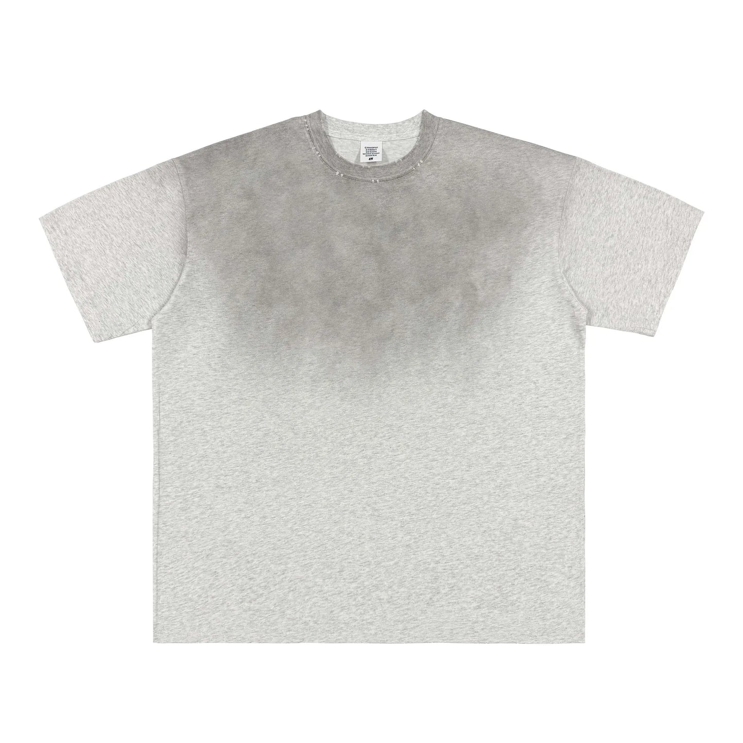 American Retro Neckline Worn Short Sleeve 250G Cotton Wash Water Old Round Neck T-shirt Men's Loose Joker T-shirt
