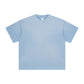 Men' Summer New Stitching Short Sleeve 260g Washed to Make Daily White Shirt Men's American Retro Pure Cotton Short Tshirt