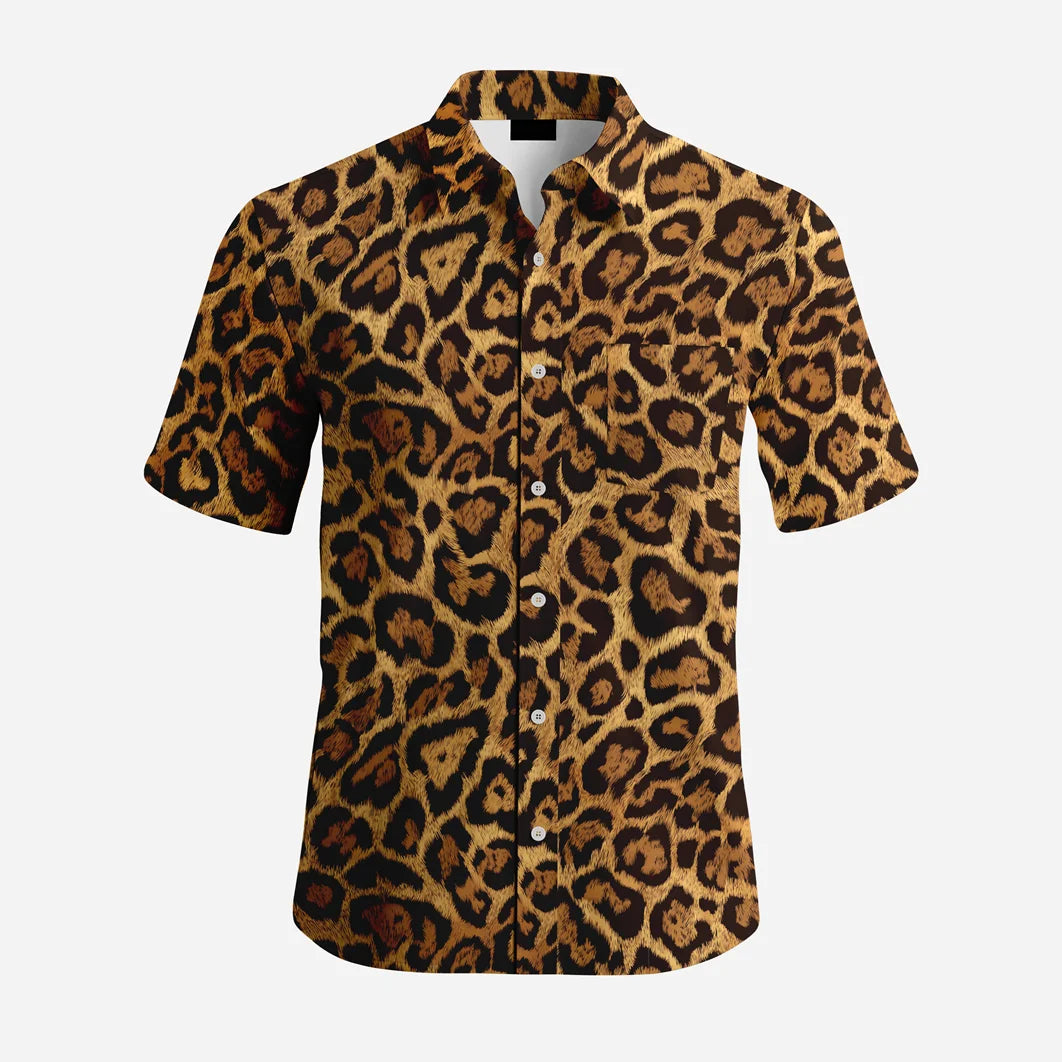 Custom Professional 100% Polyester Stand Collar Hawaiian Shirts Breathable Summer Fashion Matching Set OEM Beach Shirt