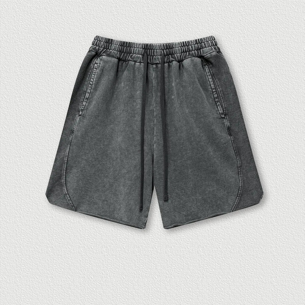 330 Grams 100% Cotton Custom logo High Street Batik Washed Old Men's Shorts Loose Mid-Pants Men Fashion Brand Casual Shorts