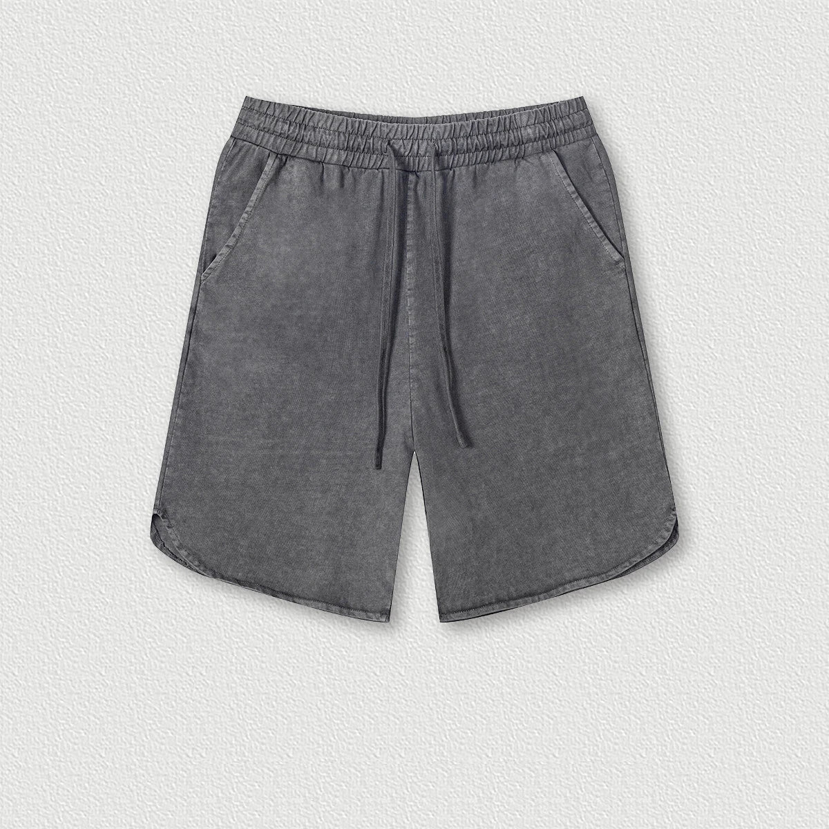 358G 100% Cotton Custom Logo Men's Clothing Hair Polishing Process Washing Old Teenage Couple Fitness Sports Men Casual Shorts