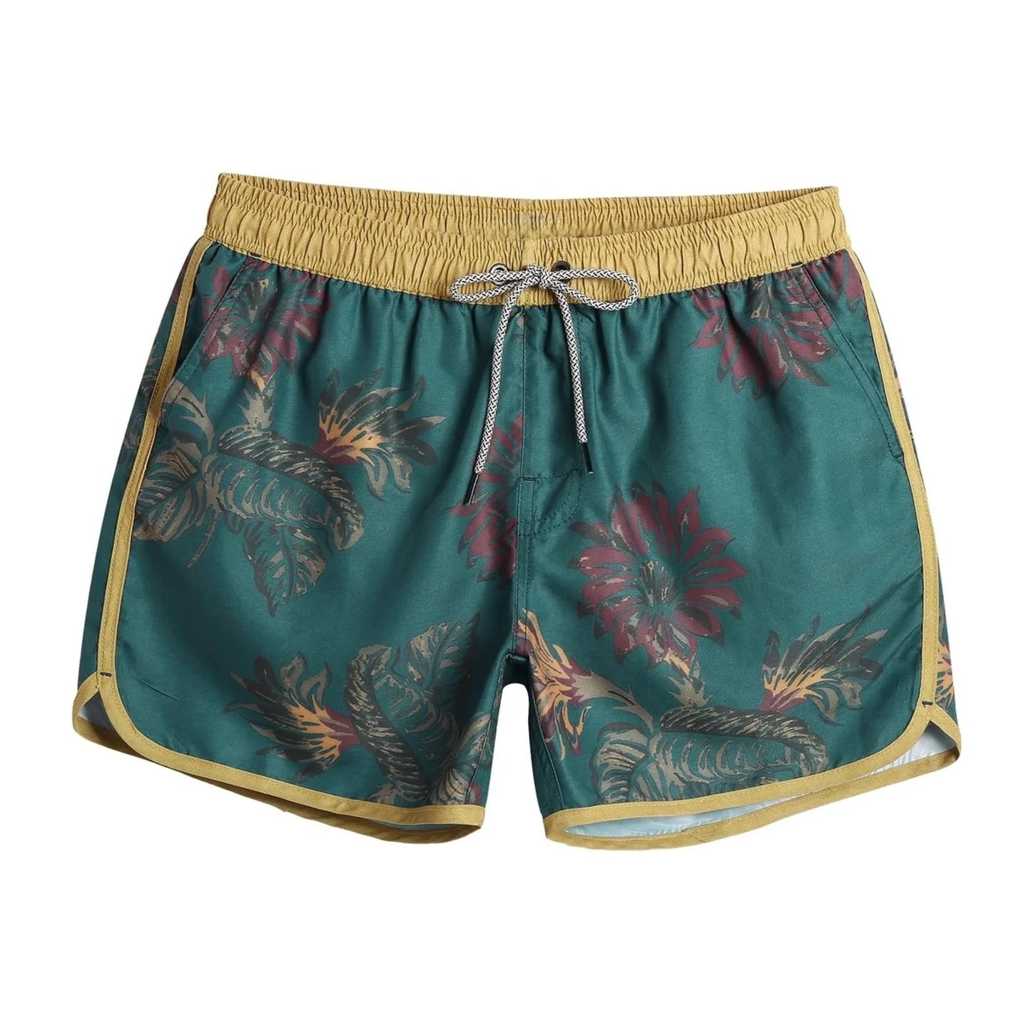 Custom Logo Men's Breathable Swim Shorts Relaxing Mid Waist Hot Shorts Drawstring Closure for Pool Beach Shorts