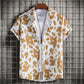 Abstract Art Men's Shirt | Minimalist Brush Stroke Short Sleeve Shirts