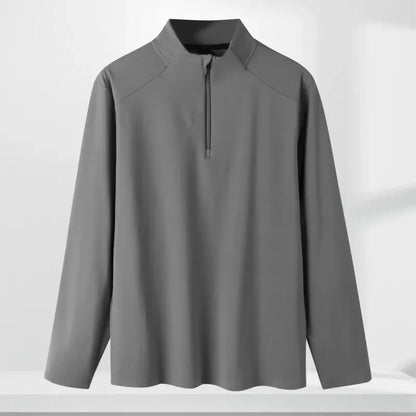 Custom LOGO Heavy Quality New Long Sleeve Zipper Fitting Casual Style POLO Shirt Autumn Men's Golf Shirt for Man