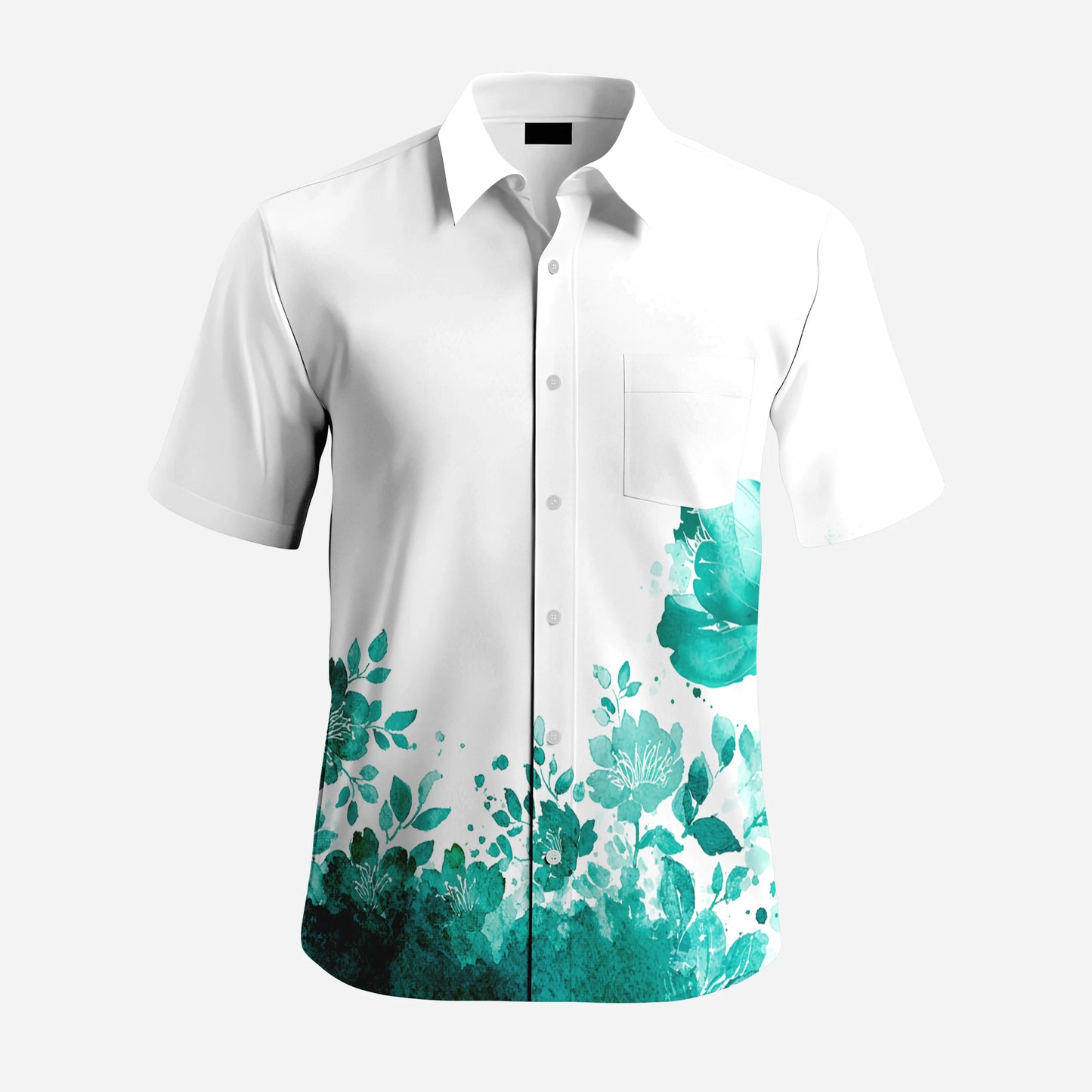 Custom Fashion Men's for Shirt Knitted Quick-Drying Tennis Golf Wear Comfortable Breathable Tropical Floral Print Hawaiian Shirt