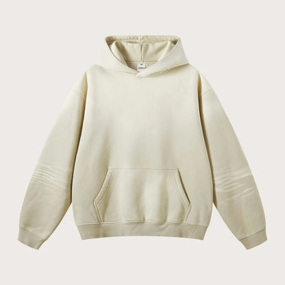 OEM/ODM Custom Logo 375g Autumn Winter American Loose Wash Water Make Fleece Hooded Sweater Solid Color Hoodie