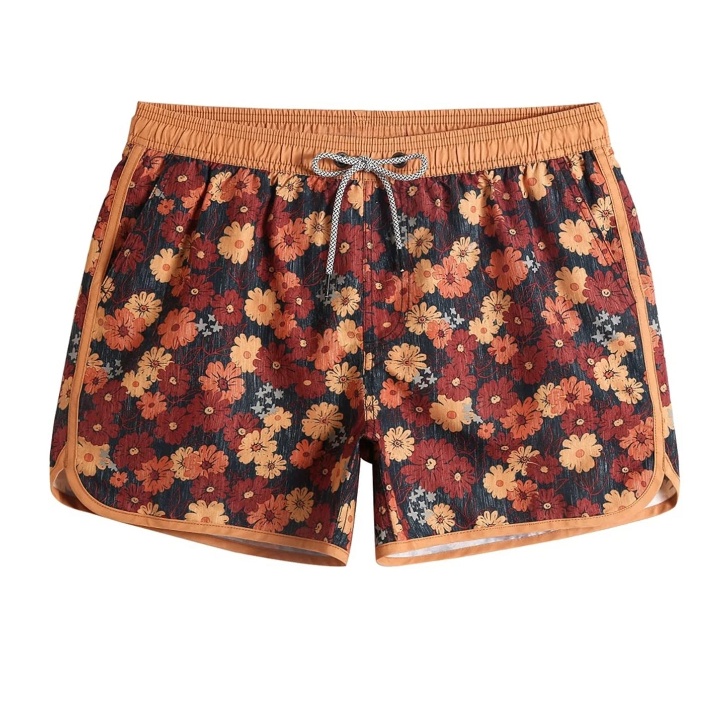 Custom Logo Men's Breathable Swim Shorts Relaxing Mid Waist Hot Shorts Drawstring Closure for Pool Beach Shorts