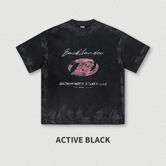 305G Heavyweight 100% Cotton High Street Retro Round Neck Short Sleeve T-shirt Men's T-shirt Loose Top T-shirt for Men