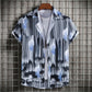 Abstract Art Men's Shirt | Minimalist Brush Stroke Short Sleeve Shirts