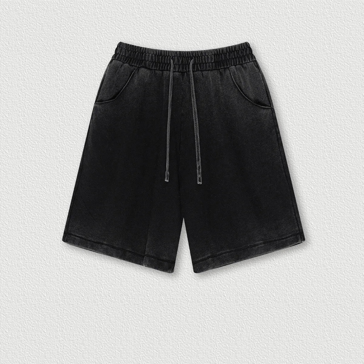 275G 310G Cotton Vintage Washed Anti-bottom Fried Color Casual Short Sleeve Shorts Fashion Brand Men's Suit