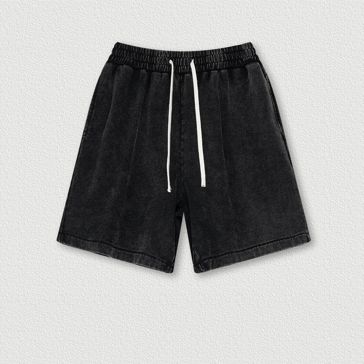 285G 330G 100% Cotton Custom Logo American Trendy Brand Short Sleeve Shorts Suit T-shirt Washed Two-piece Set