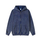 Custom Logo Embroidered Zipper OEM/ODM Men's Autumn/Winter Long Solid Color Oversized Fleece Hooded Sweatshirt Pocket Waterproof