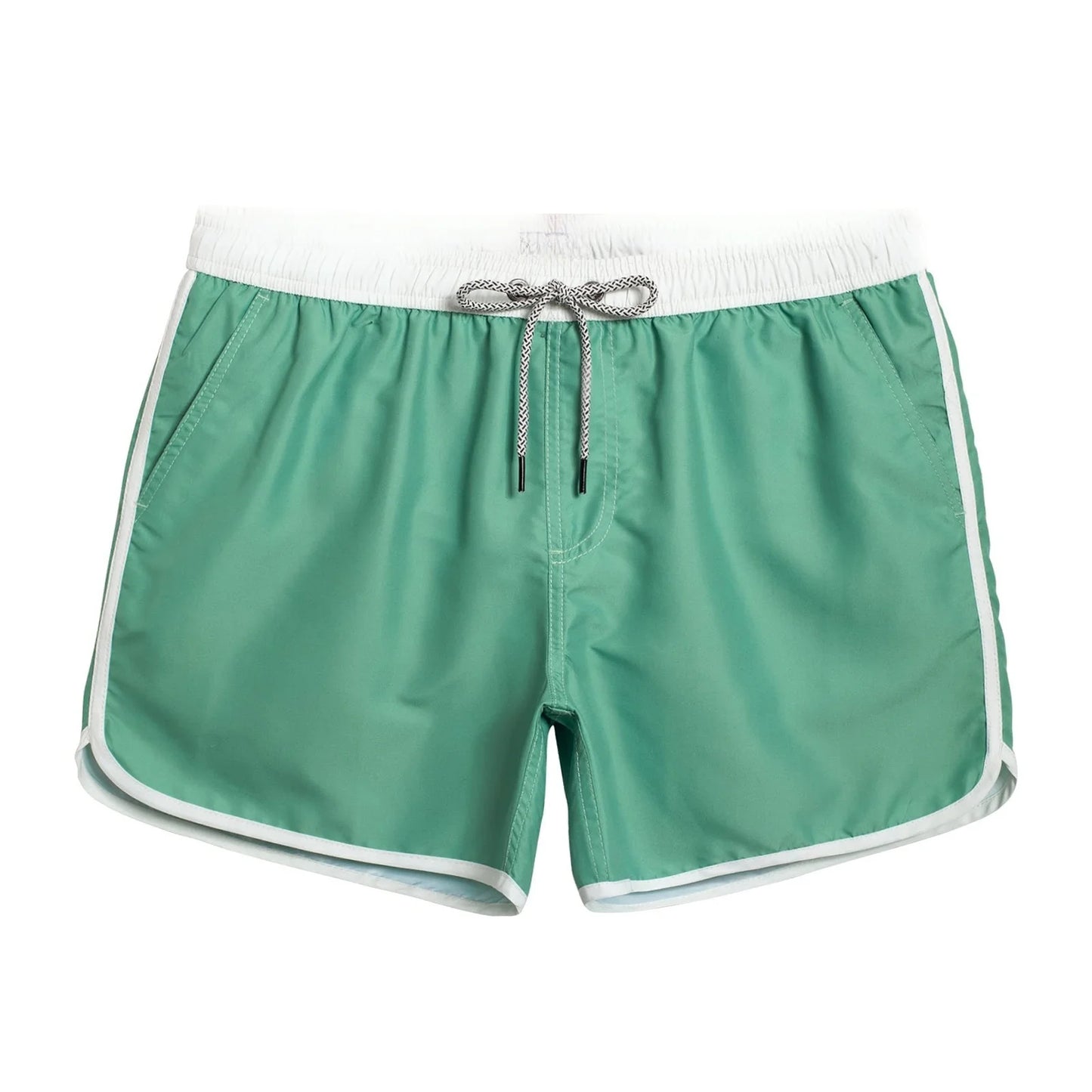 Custom Logo Men's Breathable Swim Shorts Relaxing Mid Waist Hot Shorts Drawstring Closure for Pool Beach Shorts
