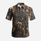Custom Printed 100% Polyester Floral Stand Collar Casual Men's Button-Up Shirt for Beach Vacation Anti-Pilling Shirts OEM Service