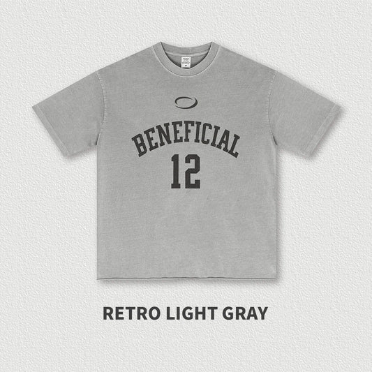 275G Heavyweight 100% Cotton Fashion Brand Letter Short Sleeve Men's High Streetwear Loose T-shirt for Men