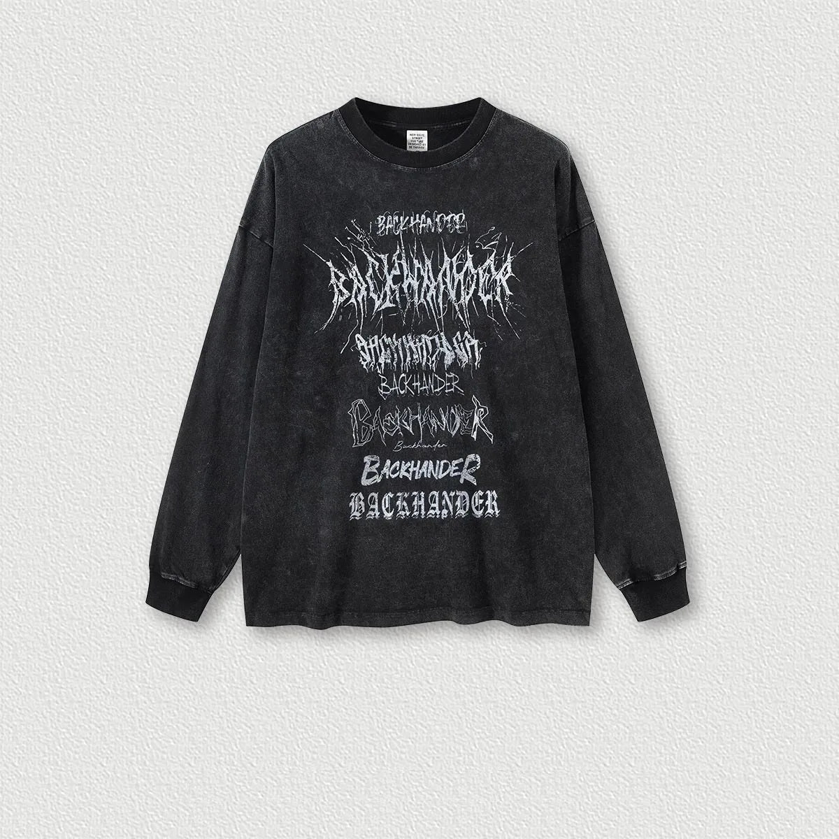 270G 100% Cotton Washed Custom Logo American Street Buyer Shop Loose Washed High Quality Long Sleeve T-shirt Men
