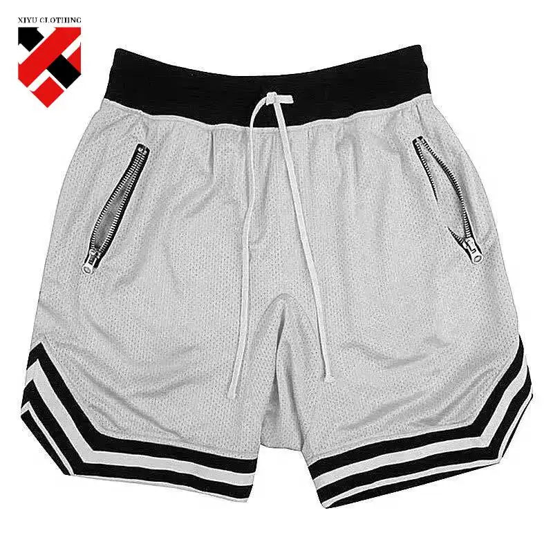 Wholesale Men's French Terry Solid Color Drawstring Breathable Custom Street Wear Side Pocket Mid Waist Print Shorts