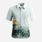 Custom Printed 100% Polyester Floral Stand Collar Casual Men's Button-Up Shirt for Beach Vacation Anti-Pilling Shirts OEM Service