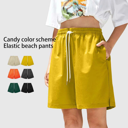 2026 Spring and Summer Candy Color Matching Stretch Beach Shorts Trendy Brand Loose Casual Shorts Board Shorts
