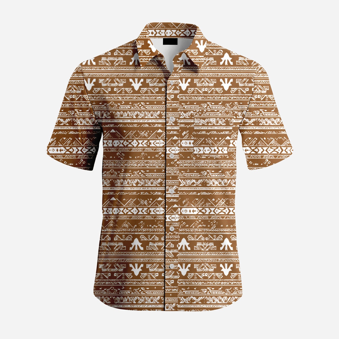 Men's Hawaiian Shirt Print Loose Fit Short Sleeve Casual Button Down Holiday Beach Shirt with Pocket for Summer