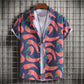 Abstract Art Men's Shirt | Minimalist Brush Stroke Short Sleeve Shirts