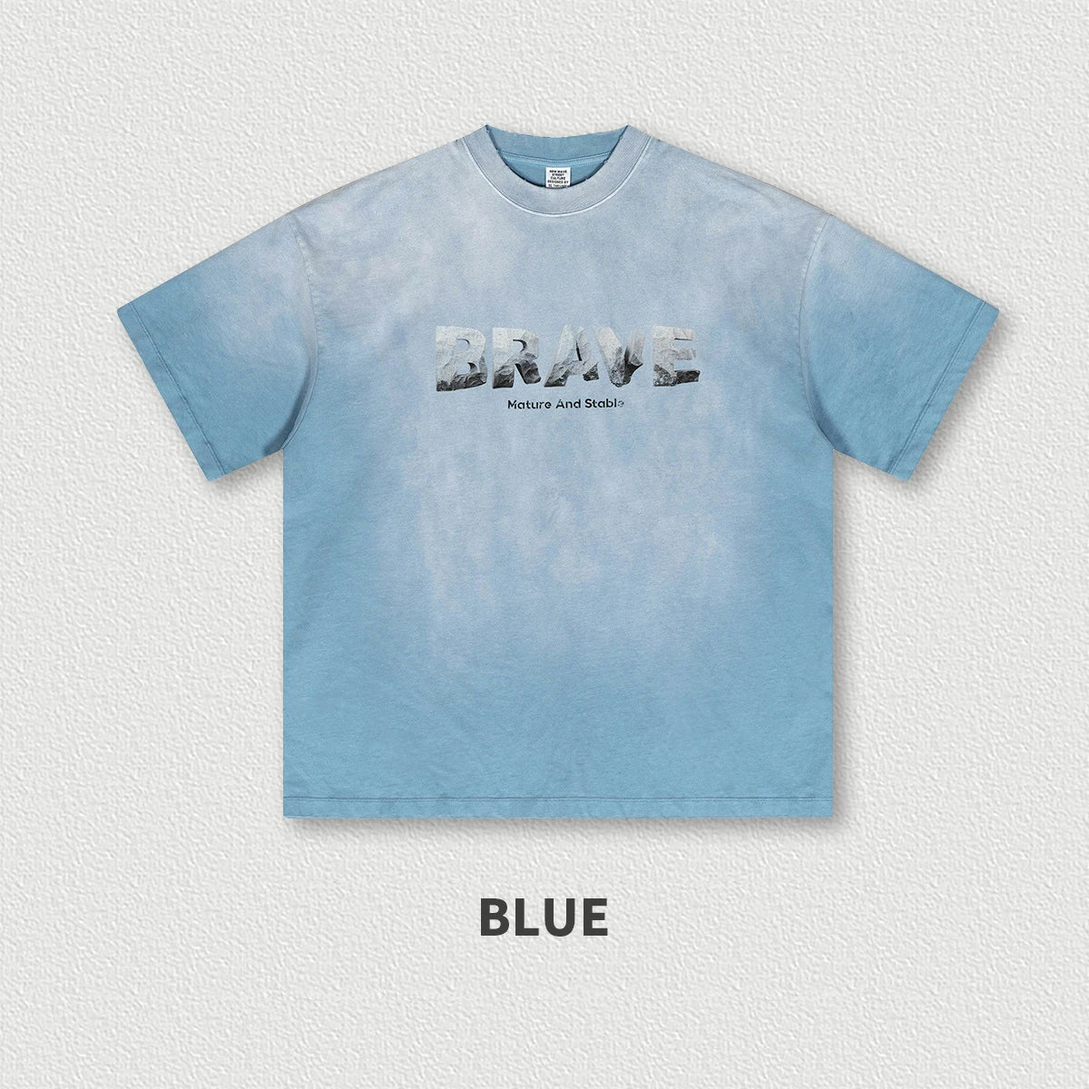 230G Heavyweight 100% Cotton Fashion Brand Tie-dye Washed Tshirt Street Style Letter Short-sleeved T-shirt