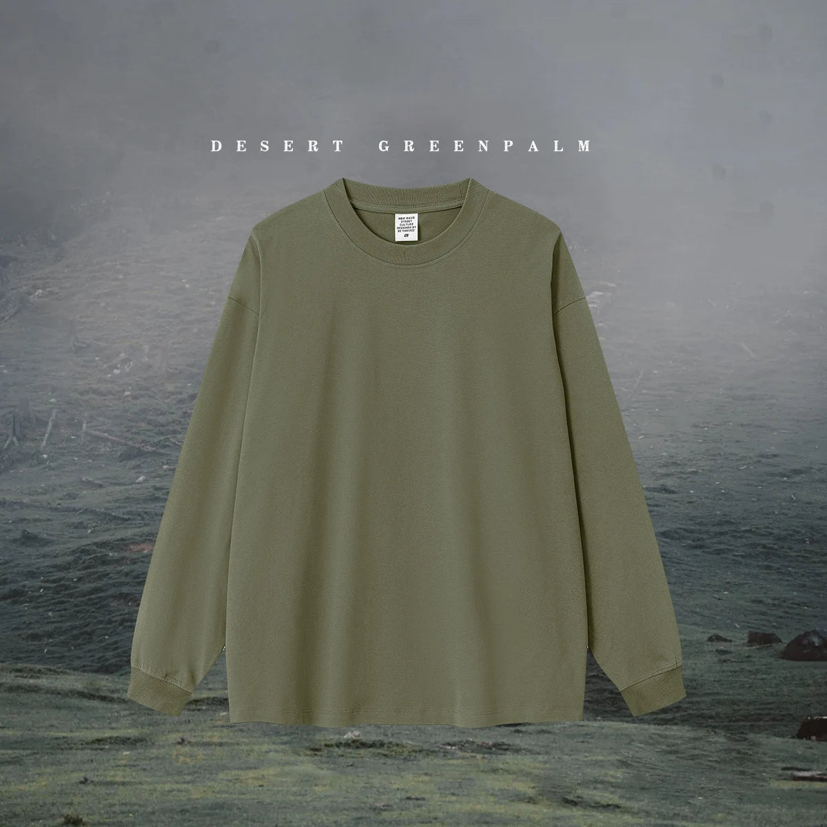225 Grams 100% Cotton Heavy Weight Loose Fit Sports Basic 5A Antibacterial Functional Long-sleeved T-shirt for Men