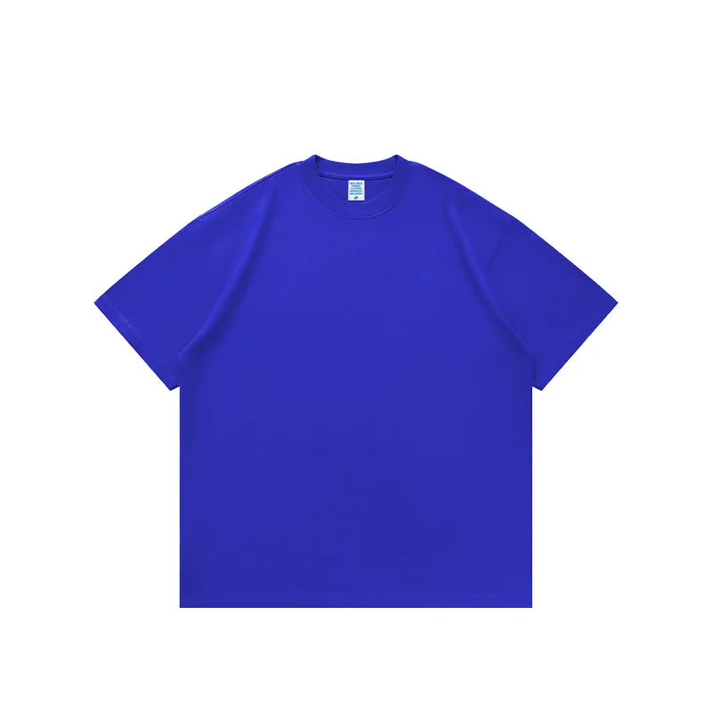 425 Grams 100% Cotton 2025 Spring Summer Collection Heavy Weight Short Sleeve Loose T-Shirt 100% Knitted Oversized Street Long