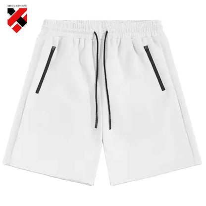 Wholesale Men's French Terry Solid Color Drawstring Breathable Custom Street Wear Side Pocket Mid Waist Print Shorts