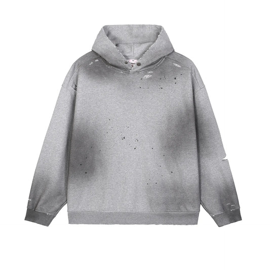 Men's Hooded Pullover Fleece Jacket Polyester/Cotton 465g Digital Printing Streetwear Style Loose Fit Hoodies