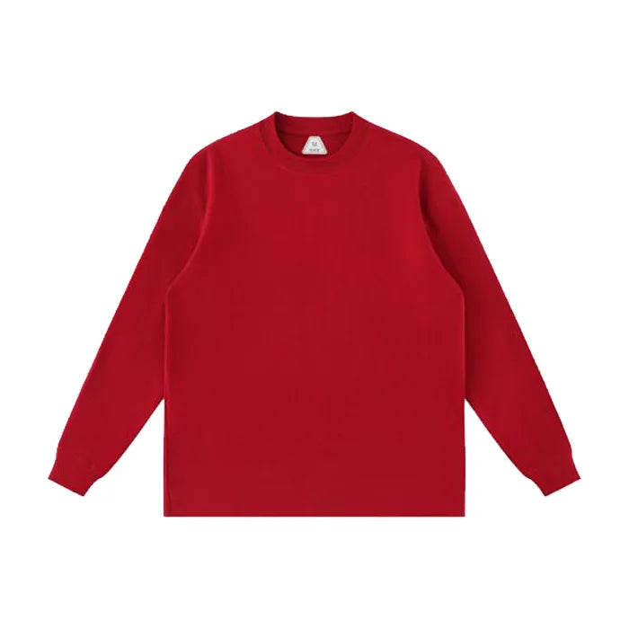 OEM/ODM Custom LOGO High Quality Blank Loose Bottom Casual T-shirt Versatile Streetwear Long Sleeve 260g Over-sized Sweater
