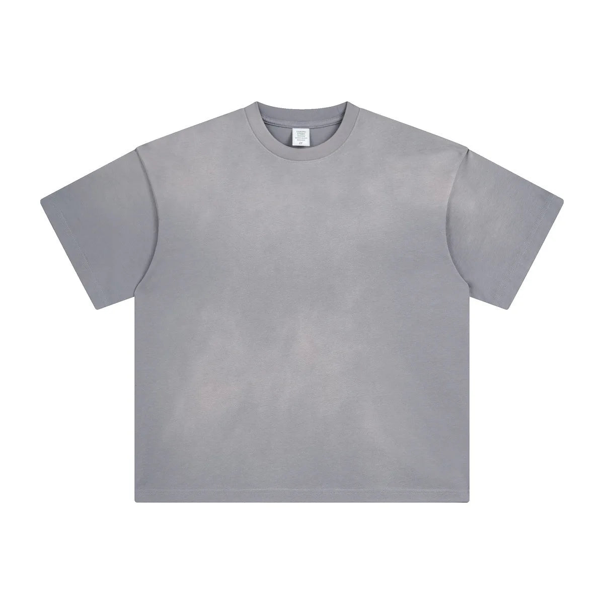 Men' Summer New Stitching Short Sleeve 260g Washed to Make Daily White Shirt Men's American Retro Pure Cotton Short Tshirt