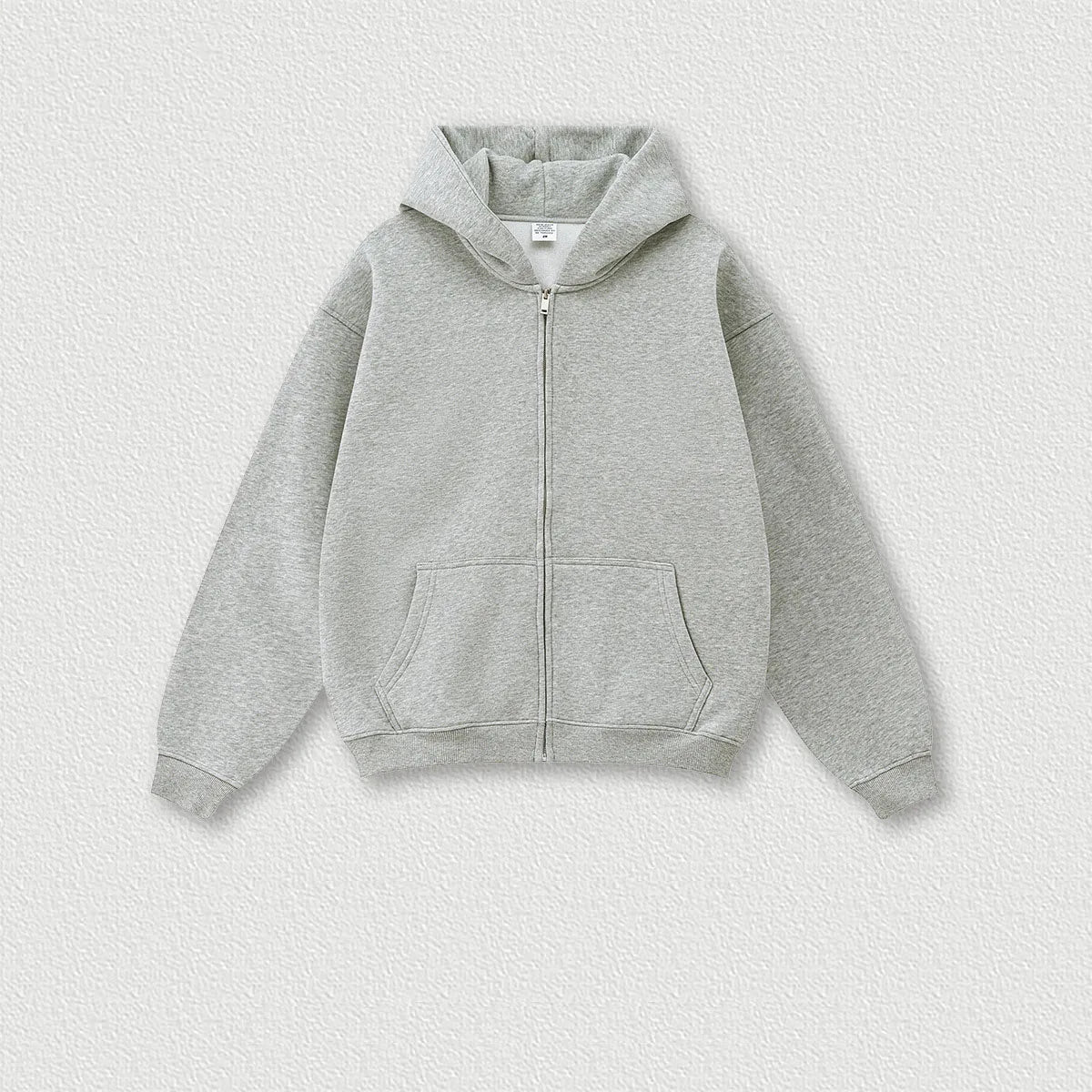 345G Custom Logo Autumn Trendy Loose Solid Color Zipper Hooded Sweatshirt Casual Pants Set Men's Hoodie Sets