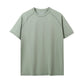 Breathable Quick Dry Anti-UV O-Neck Knitted Front Logo Pullover T-Shirt Short Sleeve High Solid Color Simple Casual Sports Style