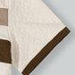 Men's Beige and Brown Textured Polo Shirt - Contrast Collar with Herringbone Pattern & Two-Tone Chest Bands