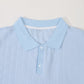 Light Blue Woven Texture Polo Shirt - Breathable & Classic