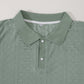 Men's Light Green Polo Shirt with Diamond Floral Pattern