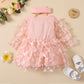 Baby  Girls Outfits Splice Gauze Dress +Headband 2Pcs Clothes Set,Pink 22105421