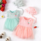 Kid Fashion Ready Stock Plaid Summer Sleeveless Splice Gauze Romper Dress With Hat 2Pcs ZX-ZB032