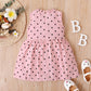 Toddler Baby Girls Clothes Baby Girls Dress Sleeveless Ruffle Collar Polka Dots Dress Girls Summer Dress Pink YC2003060