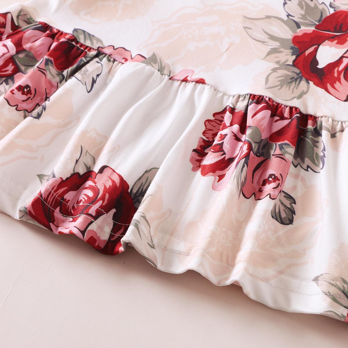 Baby Clothes Baby Girl Floral Short Sleeve Top Ripped Denim Trousers 2PCS 12010019