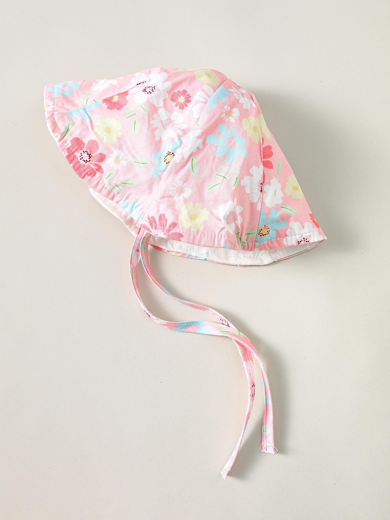 Kid Fashion Ready Stock Girls Clothes Summer Sleeveless Floral Print Romper With Hat 2Pcs Set ZX-ZB029