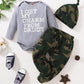 Baby Clothes Baby Boy Letter Long Sleeve Rombo Camo Pants Hat 3PCS L2007138-1