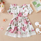 Baby Clothes Baby Girl Pink Floral Ruffle Short Sleeve Dress 212111338