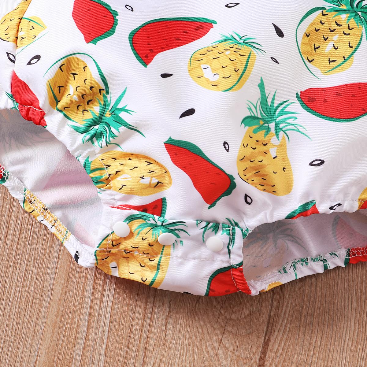 Kids fashion Girls Clothes Sleeveless Summer Bodysuits With Headband 2Pcs Ready Stock Set 22104770