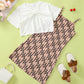 Kid Fashion Ready Stock Girls Clothes Solid Short Sleeve Crops Tops Fashion Pattern Straps Summer Dress 2Pcs OOTD White J212212302