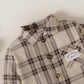 Baby Boys Outfits Barbary Plaid Turn-down Collar Shirts Pants 2Pcs Gentle Clothes Set Apricot 222211303