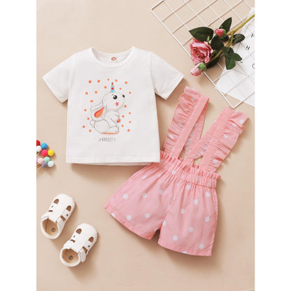 Kid fashion Girl Outfits Girl Summer Clothes Short Sleeve Baby Girl Easter Bunny Outfits Set 22012049